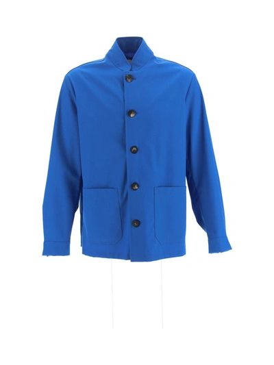 Doppiaa Stand-up Collar Jacket In Blue