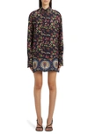 Etro Lange Seidenbluse Mit Print In 0200 - Blu