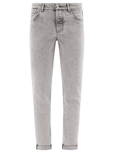 Brunello Cucinelli Men's Straight-leg Gray Denim Jeans