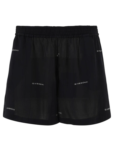 Givenchy Logo Jacquard Shorts In Black