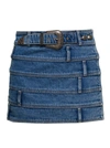 Andersson Bell Dua Light Blue Mini-skirt With Multi-waist Effect And Belt In Cotton Denim Woman In Blu
