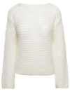 Forte Forte Boat Neck Cropped Sweater In White