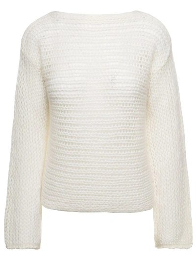 Forte Forte Boat Neck Cropped Sweater In White