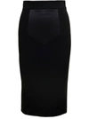 Dolce & Gabbana Midi Skirt In Powernet And Satin In Black
