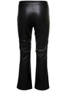 PLAIN BLACK 'TROMBETTA' PANTS WITH FLARED LEG IN LEATHER WOMAN