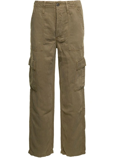 Mother The Private Lyocell And Linen-blend Cargo Pants In Green