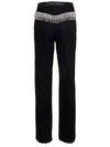 ROTATE BIRGER CHRISTENSEN BLACK HIGH-WAIST JEANS WITH JEWEL DETAIL AT THE BACK IN COTTON WOMAN