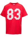 ERL RED FOOTBALL T-SHIRT WITH 83 PRINT IN COTTON