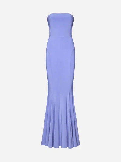 Norma Kamali Strapless Jersey Fishtail Gown In Lilac