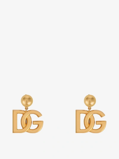 Dolce & Gabbana Dg Logo Earrings In Gold