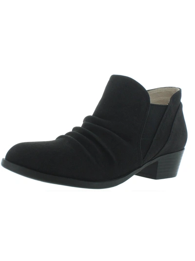 Lifestride Aurora Womens Memory Foam Block Heel Ankle Boots In Black