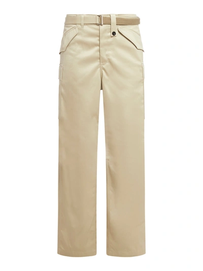 Sacai Cotton Chino Pants In Nude & Neutrals