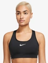 Nike Dri-fit Swoosh Women's High-support Non-padded Adjustable Sports Bra In Black