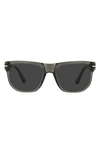 Persol 55mm Polarized Square Sunglasses In Grey