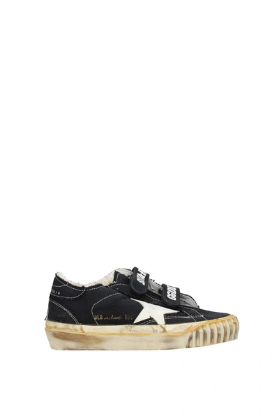Golden Goose Old School Canvas Upper Leather Star In Black