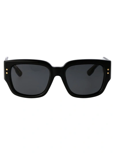 Gucci Eyewear Square Frame Sunglasses In 001 Black Black Grey