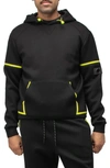 X-ray Sport Stripe Pullover Hoodie In Black/ Neon Green