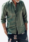 Les Canebiers Divin Button-up Shirt In Linen In Khaki
