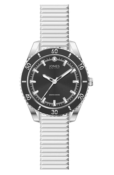 I Touch Jones New York Diamond Dial Mesh Strap Watch, 34mm In Silver Tone