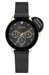 I TOUCH DIAMOND DIAL MESH STRAP WATCH, 30MM
