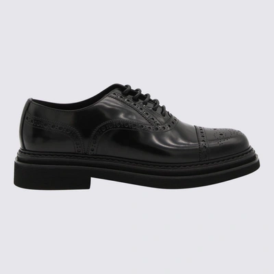 Dolce & Gabbana Black Leather Francesina Shoes