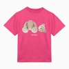 Palm Angels Fuchsia Cotton Bear T-shirt In Pink