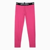 Palm Angels Leggings Banda Logo In Pink