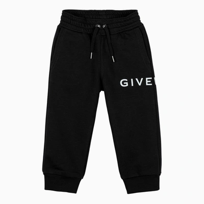 Givenchy Kids' Logo印花抓绒运动裤 In Black