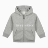 GIVENCHY GIVENCHY | GREY HOODIE WITH ZIP AND LOGO,H25484-ACO/N_GIV-A01_621-5