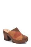 Korks Marla Block Heel Platform Clog In Brown/ Rust Combo