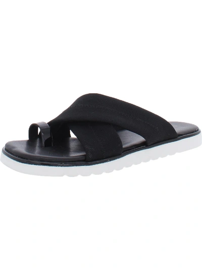 Nydj Ronna Womens Toe Loop Slip On Slide Sandals In Black