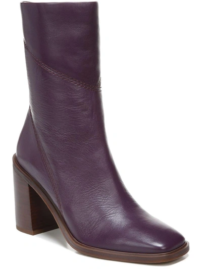 Franco Sarto Stevie Womens Zipper Square Toe Booties In Purple