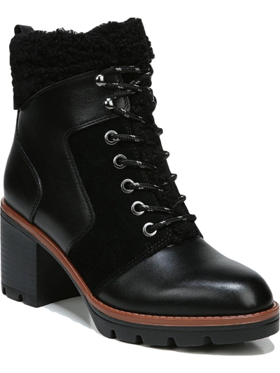 NATURALIZER VAL WOMENS LEATHER LUG SOLE COMBAT & LACE-UP BOOTS