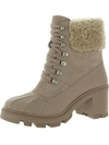 Splendid Mikayla Womens Leather Block Heel Combat & Lace-up Boots In Beige