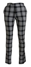 Bencivenga Black Checkered Cotton  Casual Pants In Black