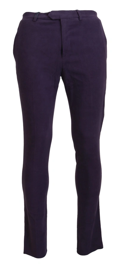 Bencivenga Purple Pure Cotton Tapered S Trousers