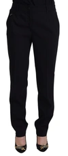 Dolce & Gabbana Black Tapered  Wool Pants In Black