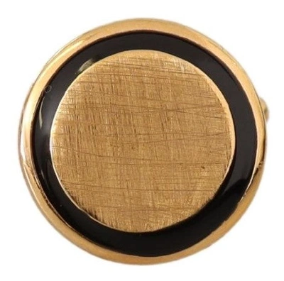 Dolce & Gabbana Gold Plated Brass Round Pin  Cufflinks