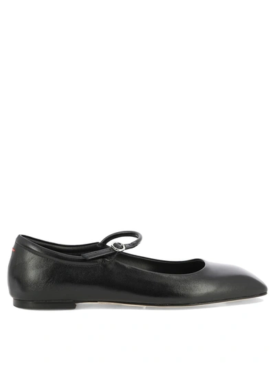 Aeyde Square Toe Ballerina Shoes In Black