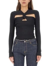 Philosophy Di Lorenzo Serafini Mini Dress With Long Sleeves And V Neckline In Black