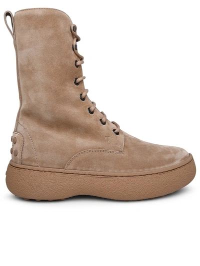 Tod's Beige Suede Ankle Boots