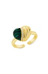Sterling Forever Hollis Cz Embellished Heart Ring In Gold