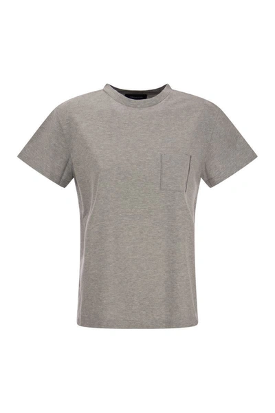 Fabiana Filippi Cotton Jersey T-shirt In Grey