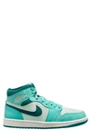 Jordan Air  1 Mid Se Basketball Sneaker In Bleached Turquiose Sky T