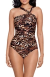 Miraclesuit Ocicat Europa Printed One Piece Swimsuit In Black Multi