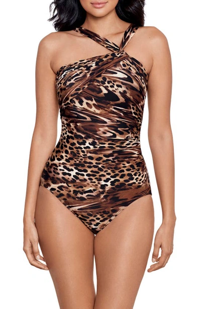 Miraclesuit Ocicat Europa Printed One Piece Swimsuit In Black Multi