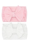Baby Bling 2-pack Fab-bow-lous Headbands In Pink White