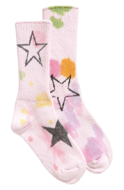 Collina Strada Pink Star Burst Socks In Blush Star Burst