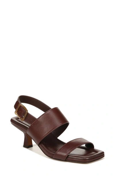 Vince Cira Leather Dual-band Slingback Sandals In Oxblood