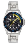 Missoni Men's Swiss Gmt Stainless Steel Bracelet Watch 43mm In Stainless Steel